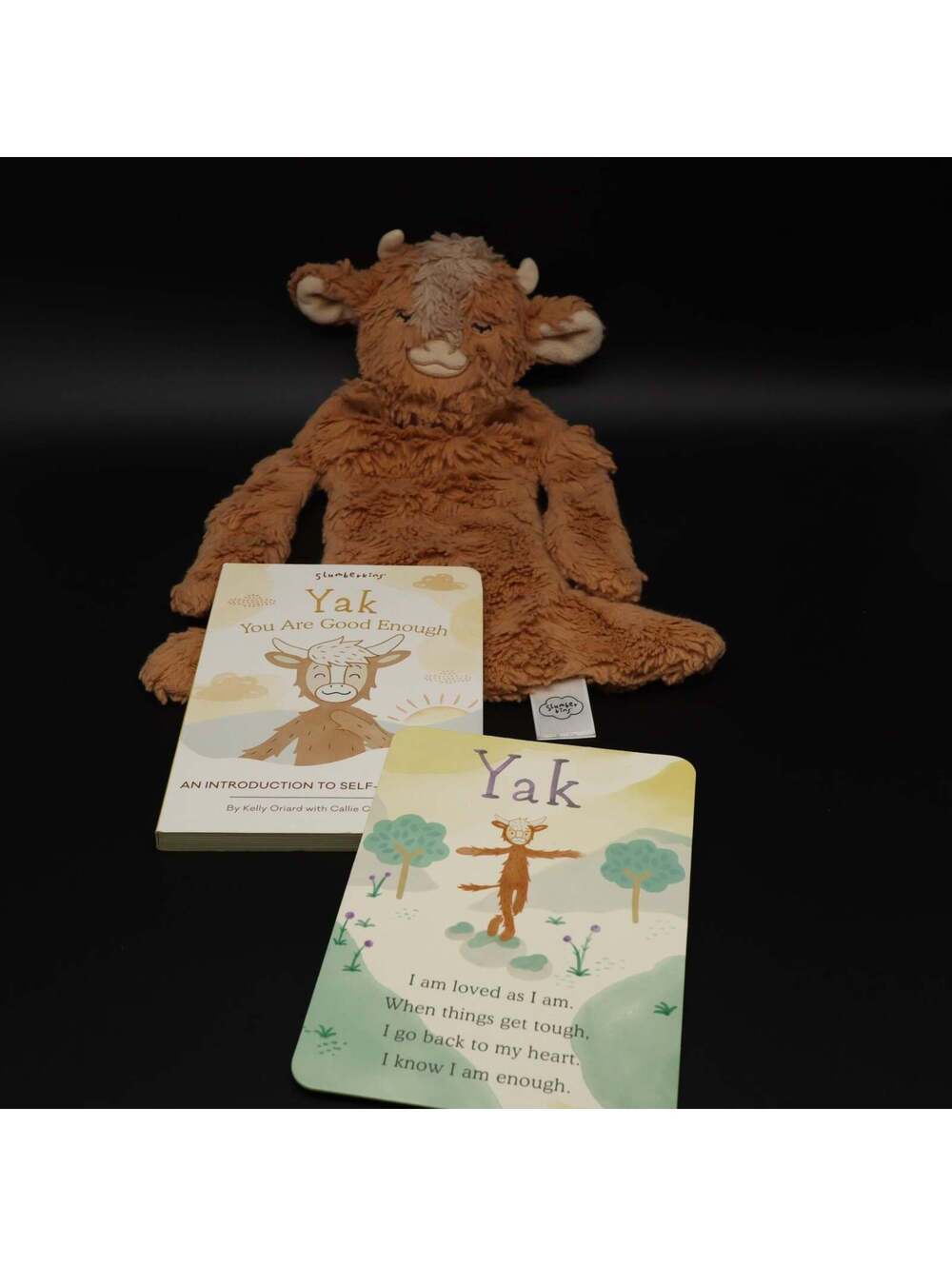 Slumberkins Yak Snuggler Plush Lovey Set Board Book Affirmation Card